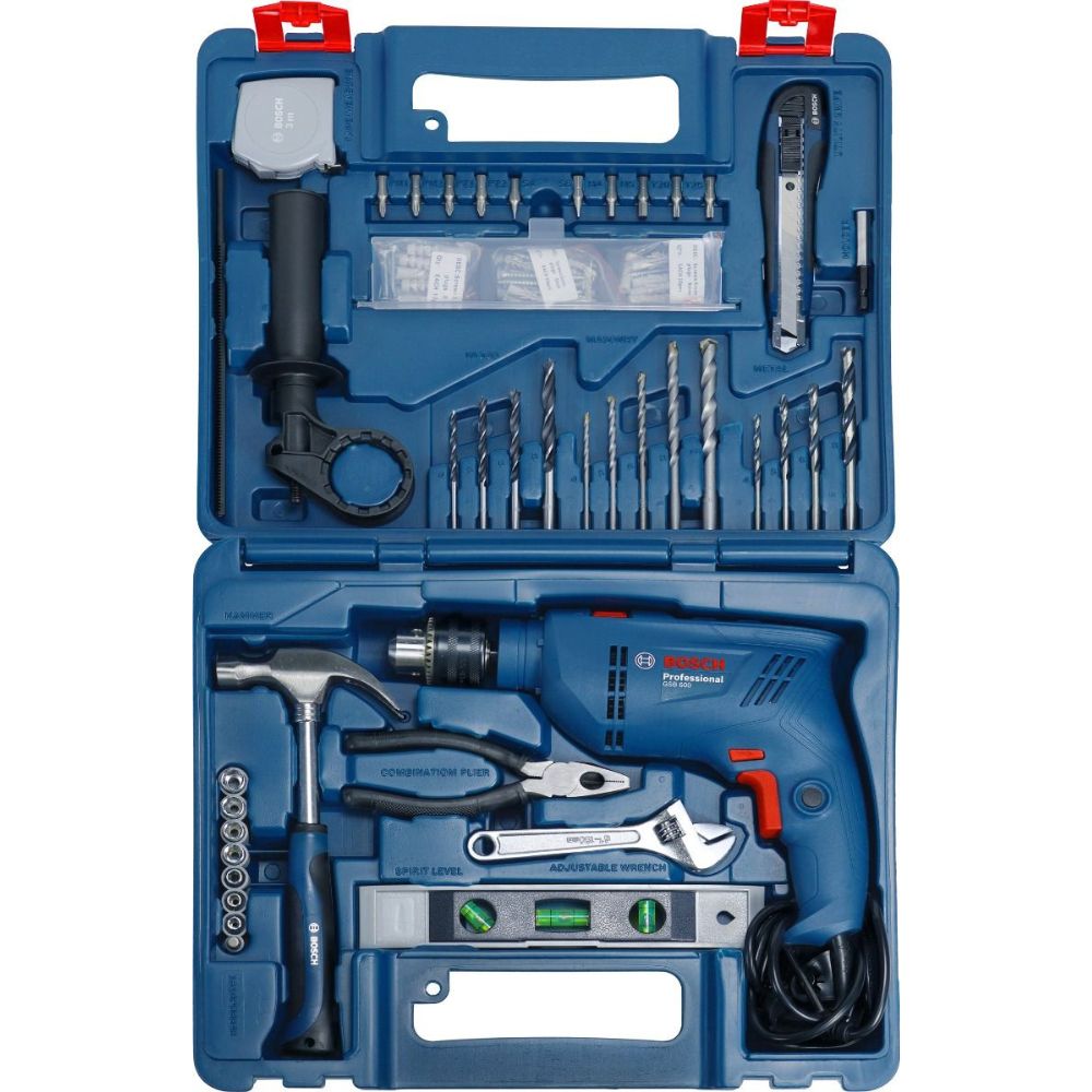 Setom Bosch GSB 600 vibraciona bušilica sa setom pribora i ručnog alata ...